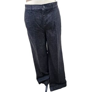 Lauren, Ralph Lauren. NWT! Y2k, black Denim Wide Leg Jeans w/ Cuff Detail. 4